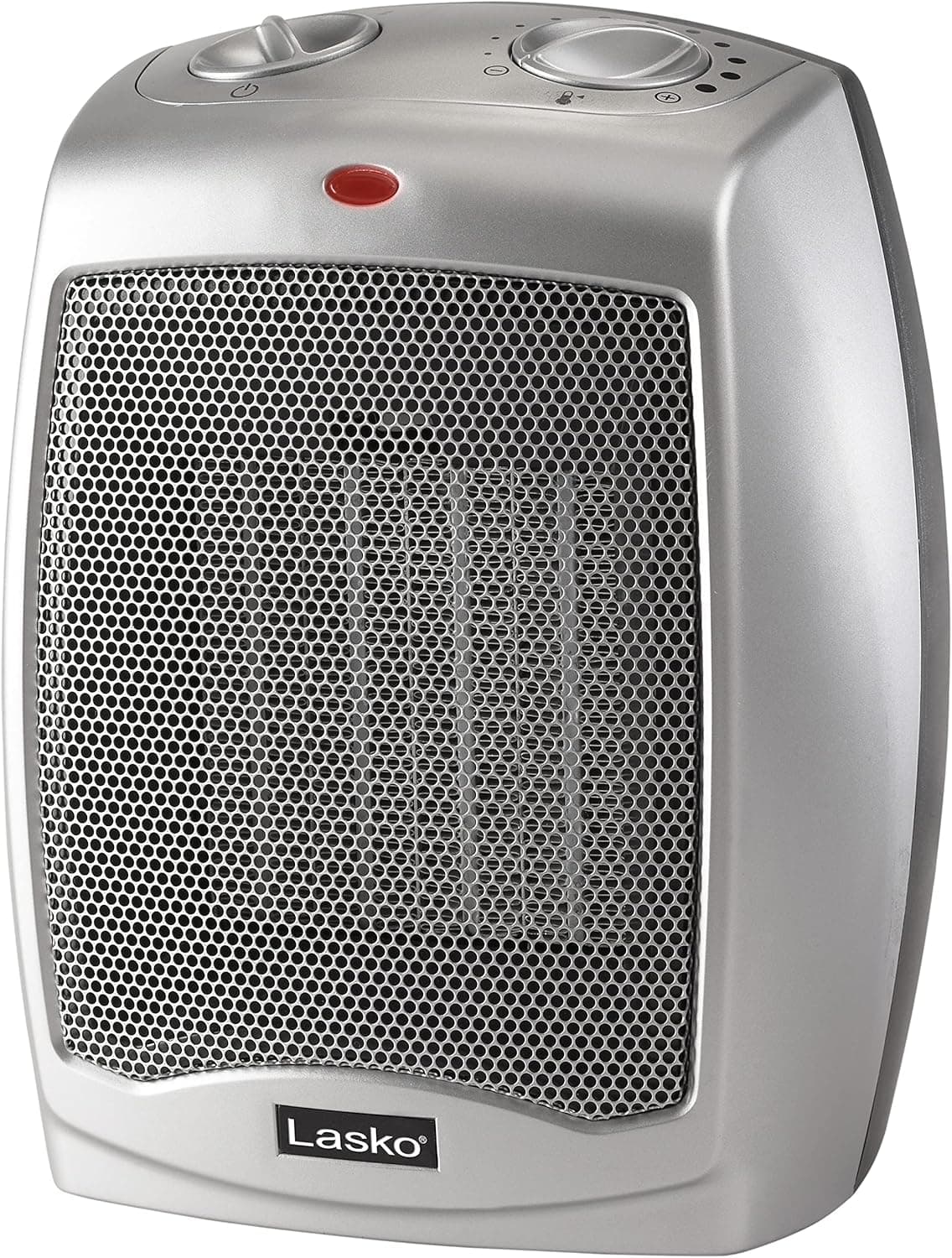 Lasko 754200 Desktop Electric Ceramic Space Heater with Adjustable Thermostat, Silver
