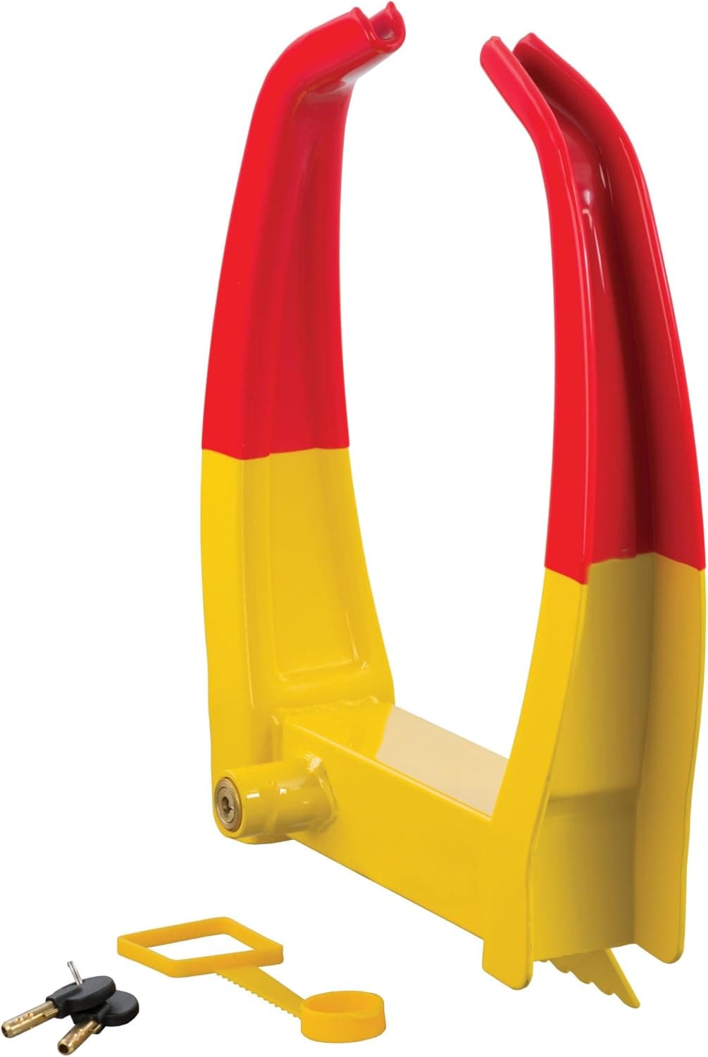 CURT 23175 Adjustable Trailer Wheel Lock, Yellow Powder Coat