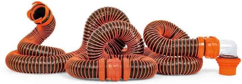 Camco RhinoEXTREME 15-Foot Camper/RV Sewer Hose Kit, TPE Technology, Pre-Attached Rhino Swivel Fittings (39861)