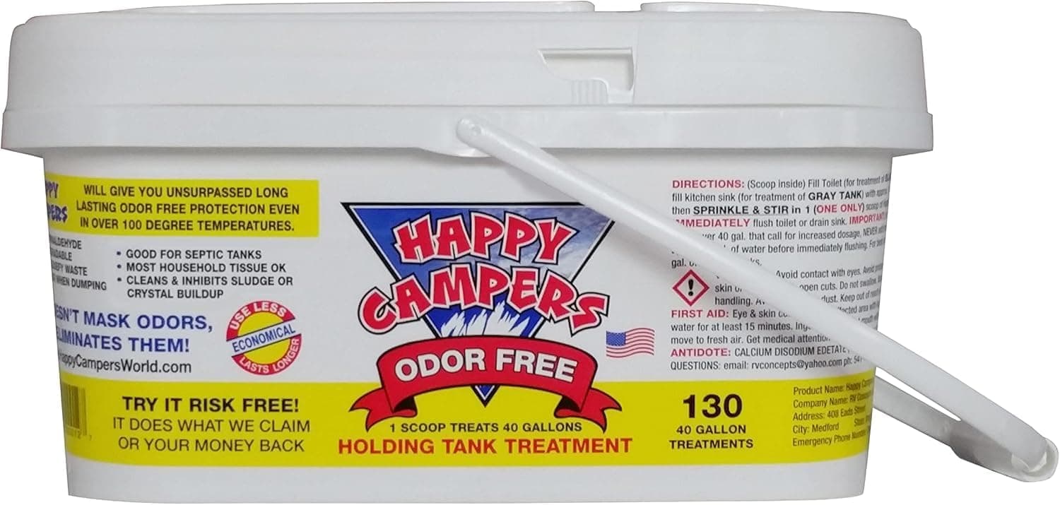 Happy Campers RV Toilet Treatment, 130 Concentrated Doses Value Pack, Septic and RV Plumbing Safe