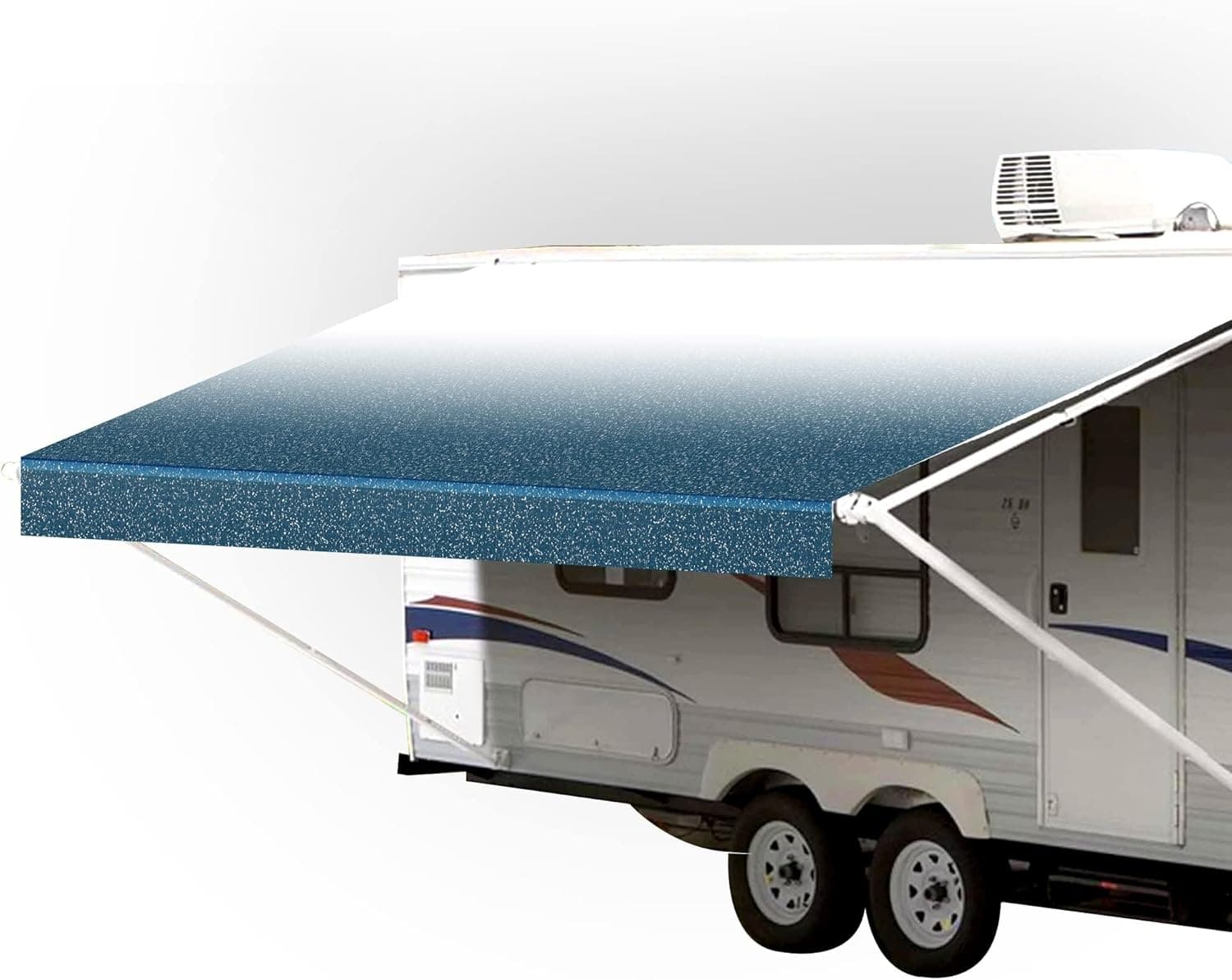 SunWave RV Awning Fabric Replacement, Premium Vinyl RV Canopy (12', Ocean Blue Fade)