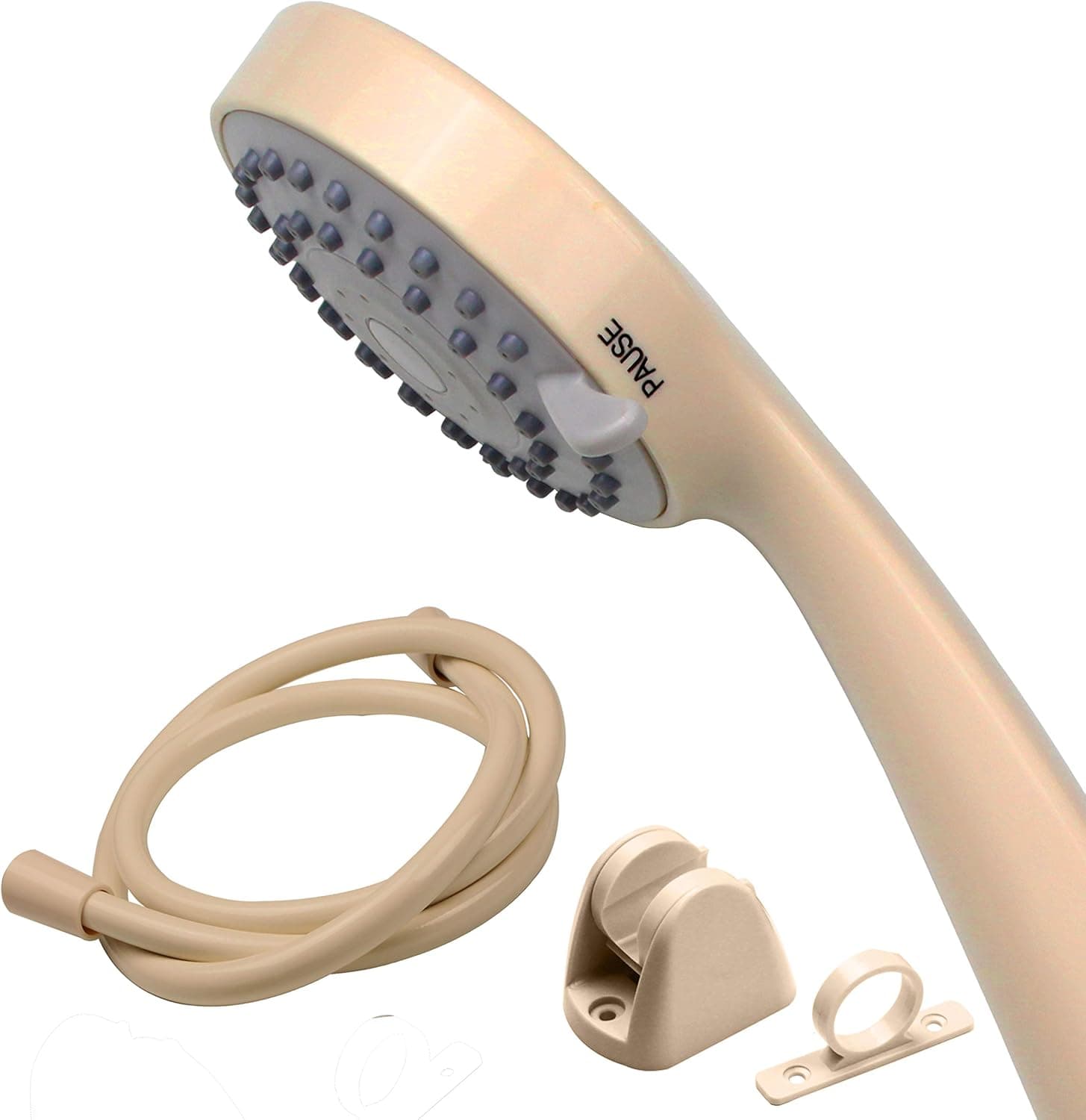 PIH High Pressure RV Handheld Shower Head Unit with Pause Setting, Multi-Functions, 59 inch Hose and Bracket