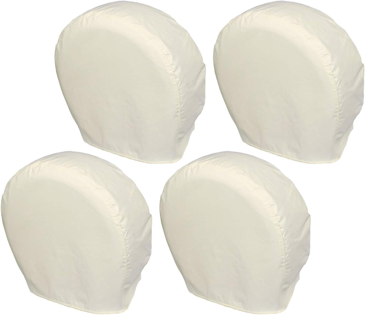 Explore Land Tire Covers 4 Pack - Tough Wheel Protector for Truck, SUV, Trailer, Camper, RV, Universal Fits Tire Diameters 29-31.75 inches, White