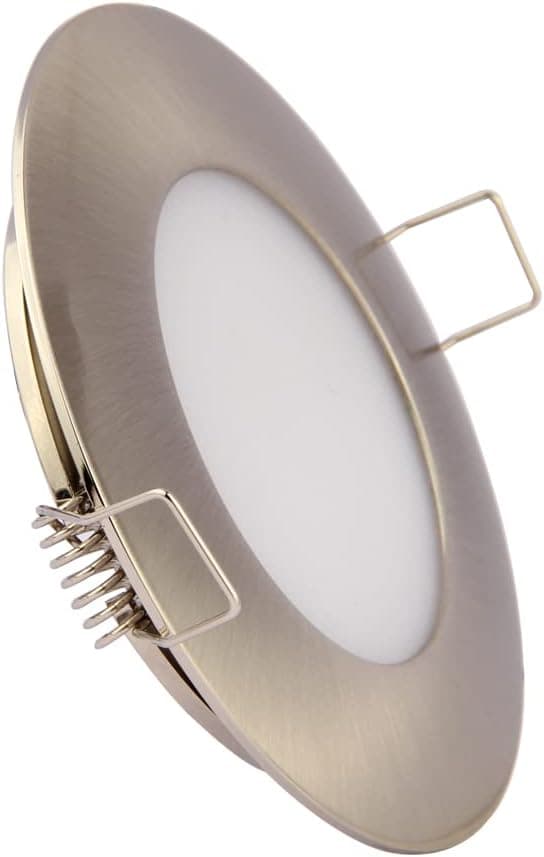 12V LED RV Boat Ceiling Lights Recessed Interior Dome Light 3.5W 3-inch Brushed Nickel, 4 Pack (Warm White)