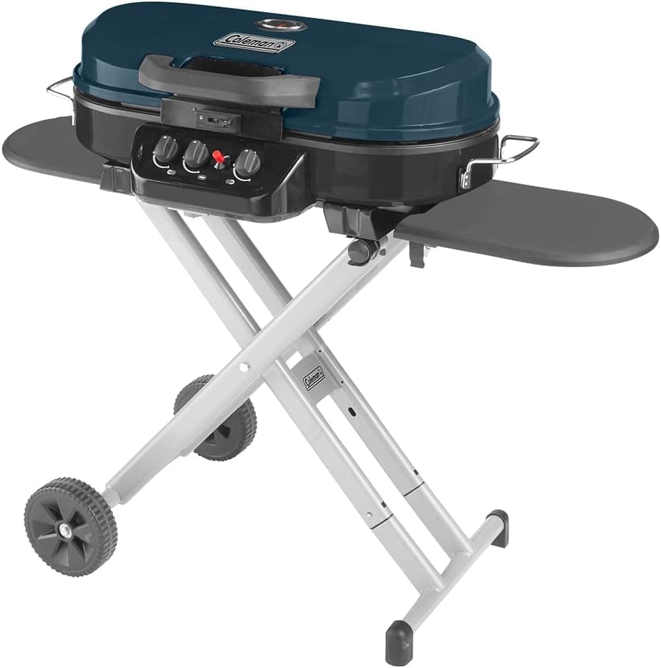 Coleman RoadTrip 285 Portable Stand-Up Propane Grill, 3 Adjustable Burners, InstaStart Ignition, 20,000 BTUs