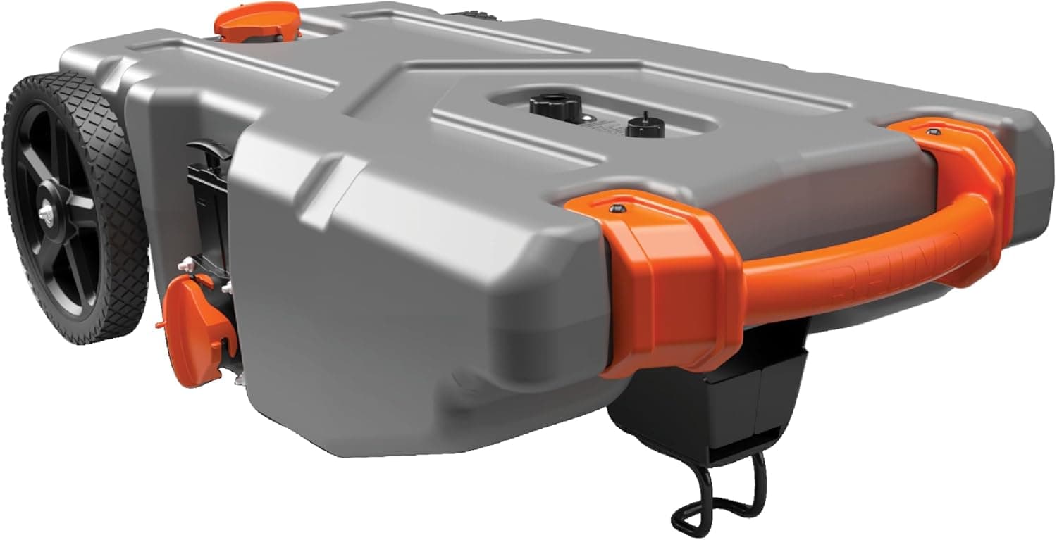 Camco Rhino 36-Gallon RV Tote Tank with No-Flat Wheels & Built-in Gate Valve (39006)