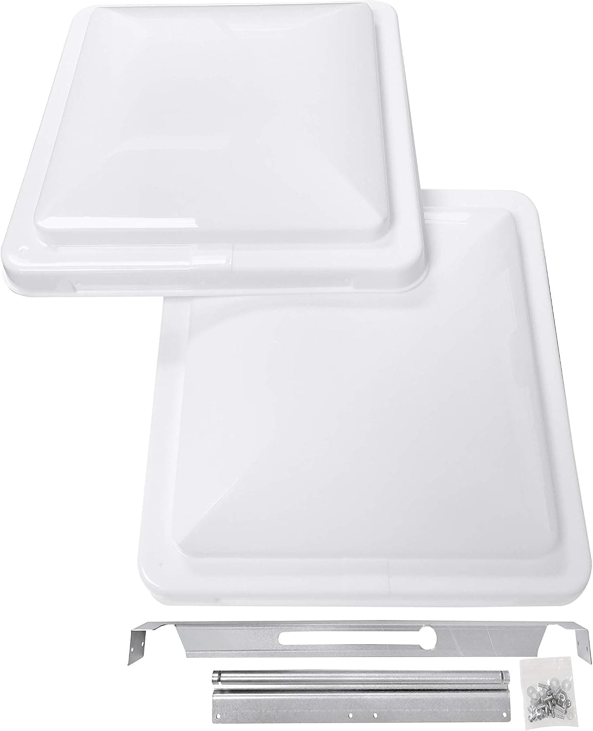 Camp'N 14 Inch Universal RV Roof Vent for Trailer, Camper, Motorhome OEM Lid Replacement (14 x 14 White 2-Pack)
