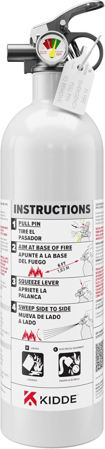 Kidde Mariner PWC Fire Extinguisher for Jet Skis, 5-B:C, KD57W-5BC, Coast Guard Approved Personal Watercraft Extinguisher, 2.5 lb. Dry Chemical