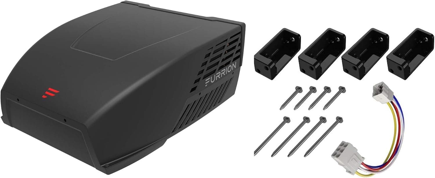 Furrion Chill Replacement RV Air Conditioner, Chill 14,500 BTU Rooftop Air Conditioner (Black) with Conversion Kit for Coleman/Dometic/Advent Air Distribution Box - EACCNV1