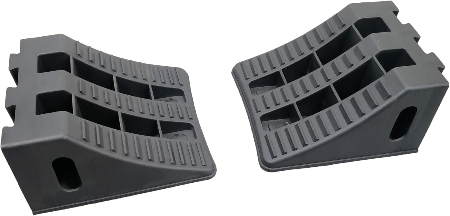 ROBLOCK Camper Wheel Chocks Heavy Duty RV Chock, Removable Tandem Wheel Chock with Rubber Pad in the Bottom for Boat Trailers, Camper, RV, Car or Truck