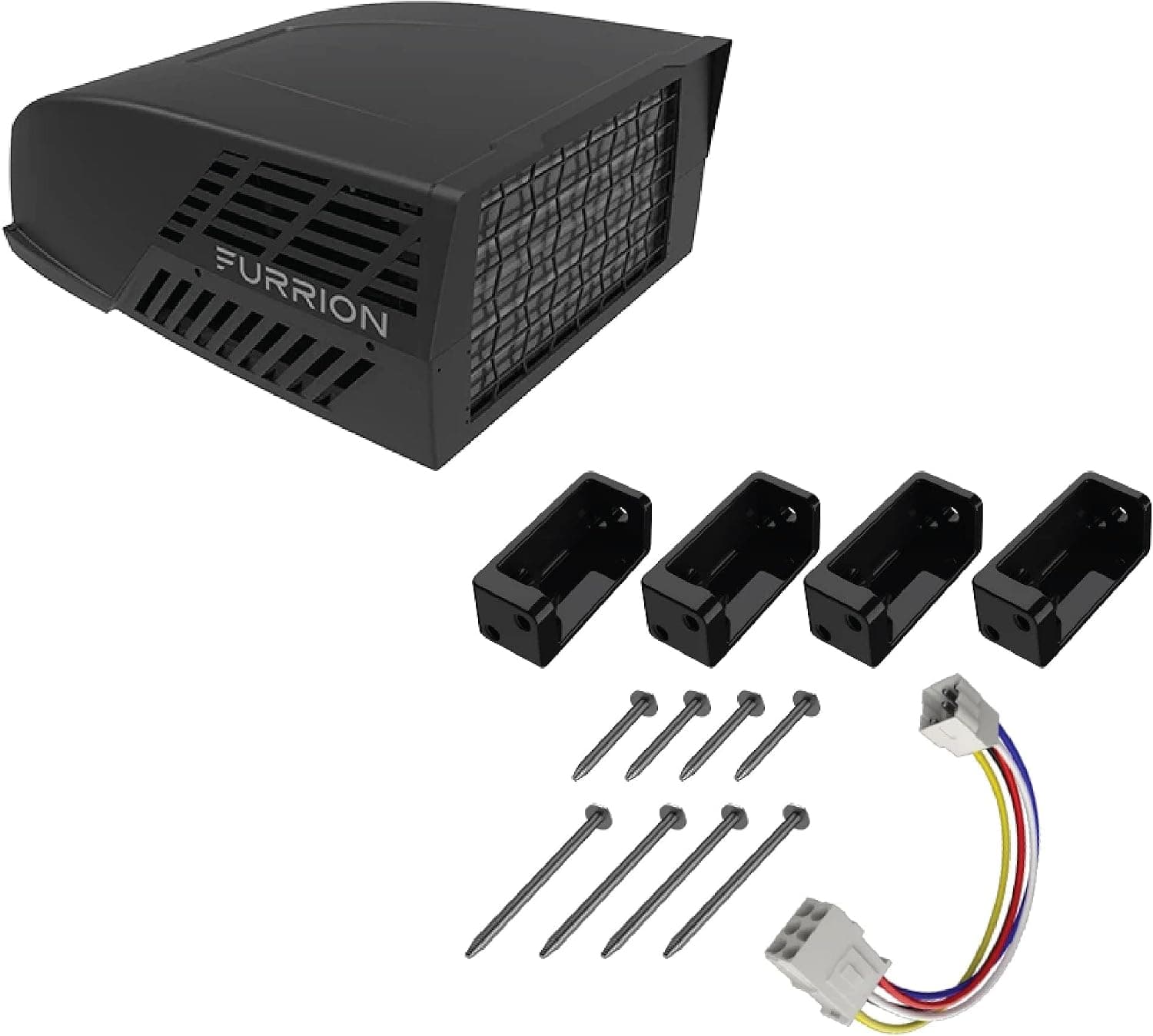 Furrion Chill Replacement RV Air Conditioner, Chill 15,500 BTU Rooftop Air Conditioner (Black) with Conversion Kit for Coleman/Dometic/Advent Air Distribution Box - EACCNV4