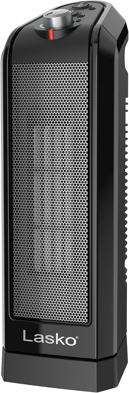 Lasko CT16450 Oscillating Ceramic Tower Space Heater with Overheat Protection, Adjustable Thermostat, 1500W