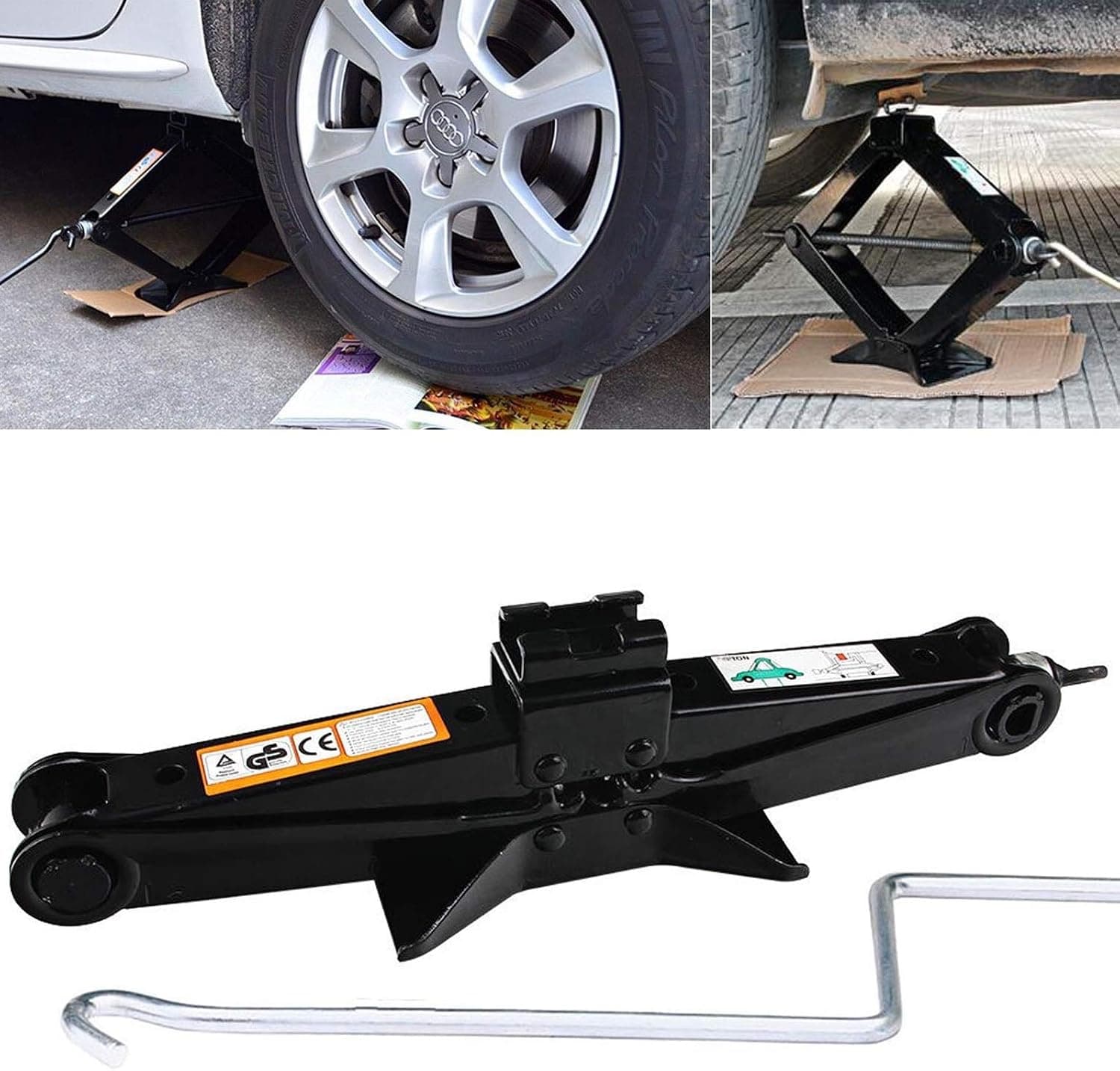 RV Stabilizer Leveling Scissor Jacks for Travel Trailer Camper, Heavy Duty Car Scissor Jacks 2 Ton with Speed Crank Handle, Rust-Resistant