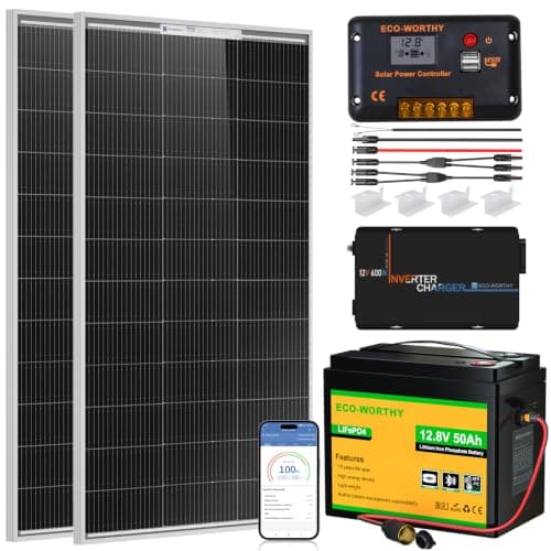 ECO-WORTHY 200 Watt 12V Complete Solar Panel Starter Kit for RV Off Grid