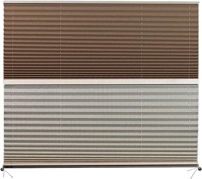 Camper Comfort RV Cotton/Tan Day and Night Pleated Shades