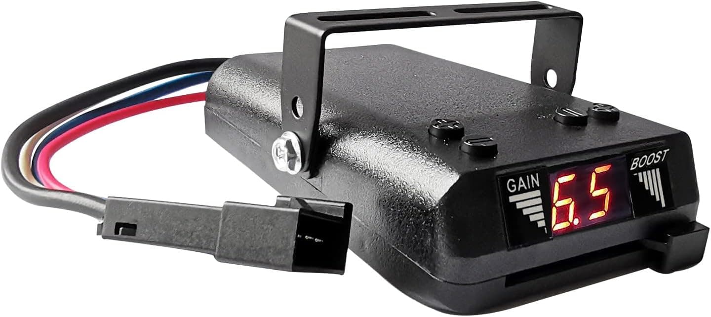 Timilge Proportional Trailer Brake Controller Kit, Digital Electric Brake Control with LED Screen Display for 1-4 Axles Trailers, Smooth Stop Technology with Boost Mode