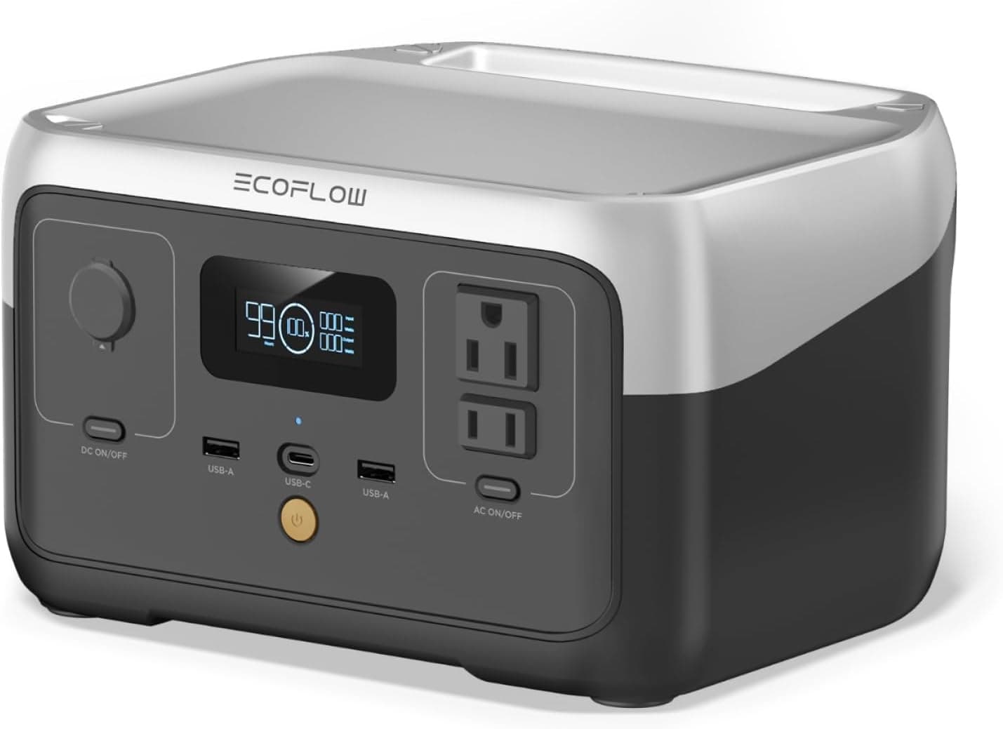 EF ECOFLOW Portable Power Station RIVER 2, 256Wh LiFePO4 Battery, Up to 600W AC Outlets, Solar Generator