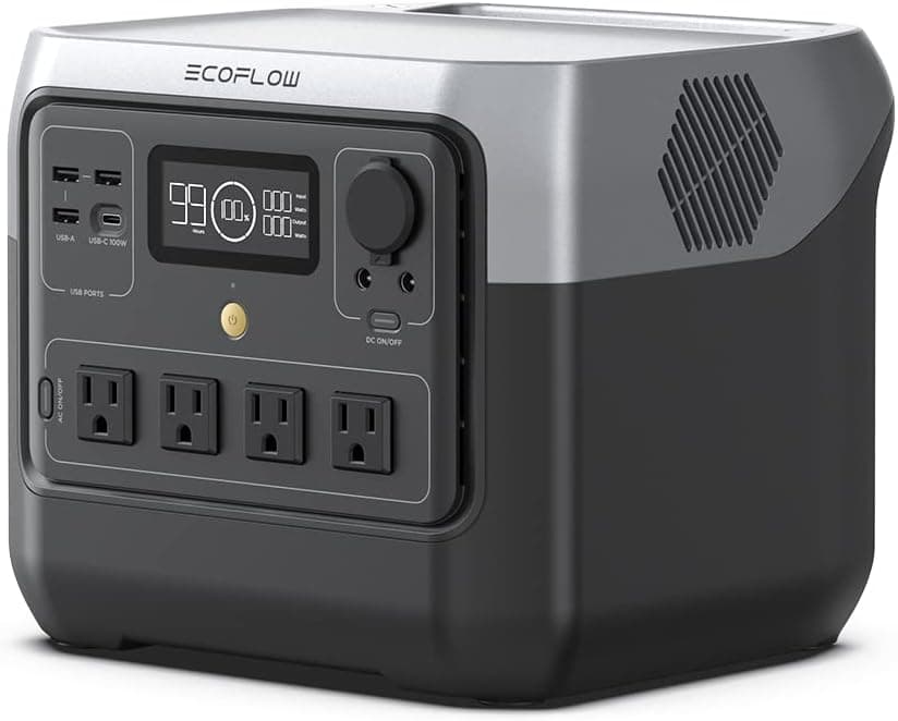 EF ECOFLOW Portable Power Station RIVER 2 Pro, 768Wh LiFePO4 Battery, 4X800W (X-Boost 1600W) AC Outlets, Black