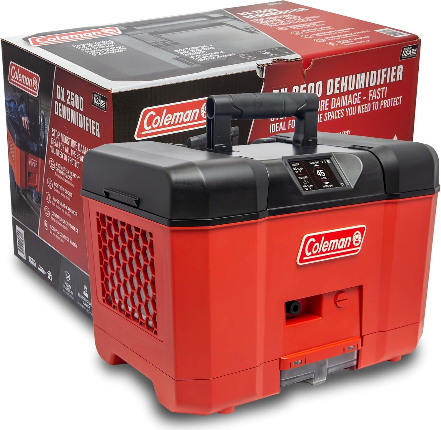 Coleman DX 2500 Dehumidifier, up to 800 cu ft, Portable, WiFi and Bluetooth Compatible, Great for RVs, Boats, Cabins