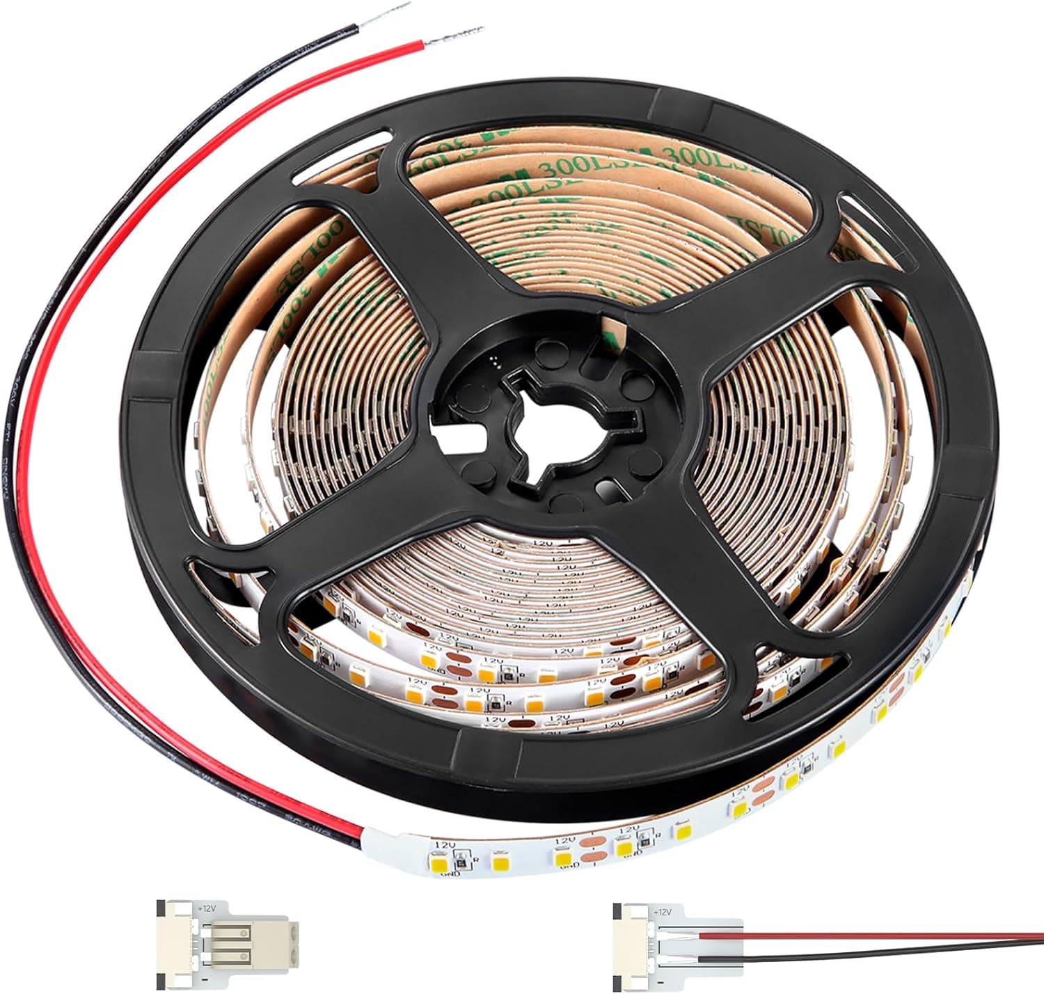 Obeaming RV Flexible LED Strip Light 12V Dimmable Tape Light 16.4 ft 600 LEDs 2000 Lumen (3000K)