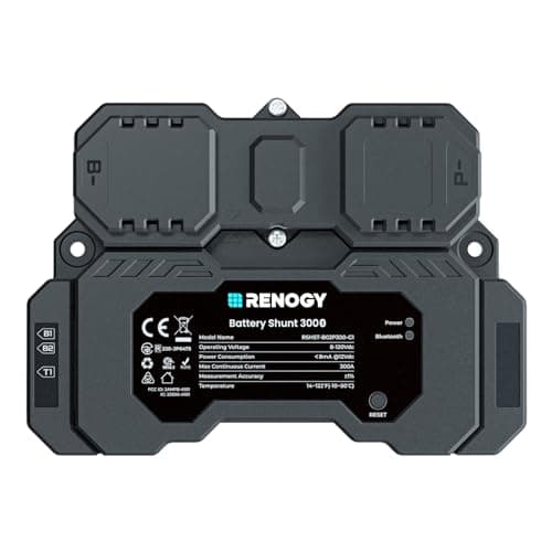 Renogy Battery Shunt 300, Smart Remote Battery Monitoring Via APP | Range 8V-120V up to 500A, Quick Setup, Accurate Sensor, Remote Monitor & Alarm, Automatic Management with Starter