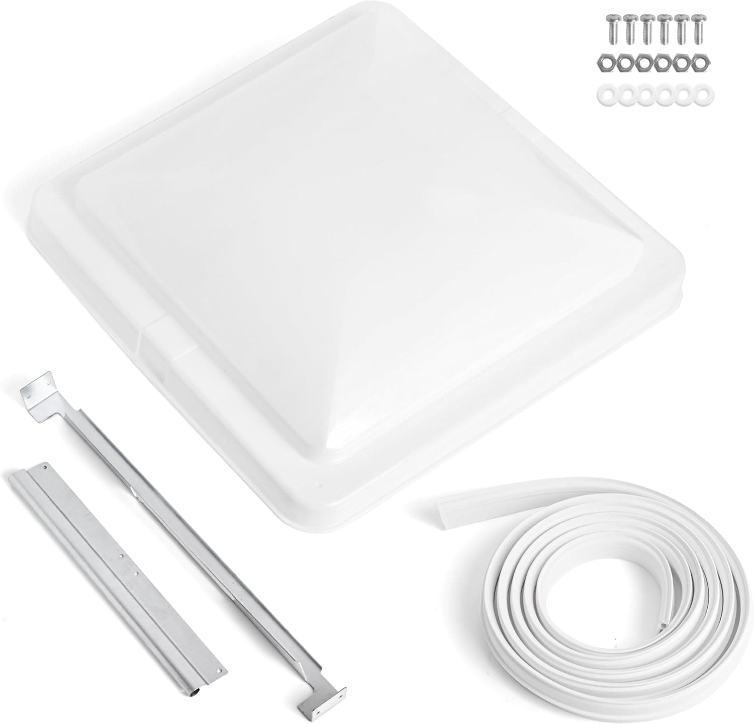 Make It Mount Universal 14" RV Roof Vent Cover with Upgraded Rubber Seal Strip Replacement Vent Lid Kit (14 x 14, 1)