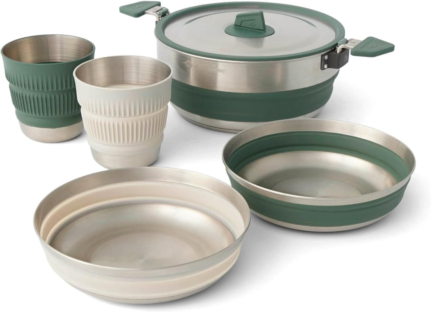 Sea to Summit Detour Stainless Steel One Pot Cook Set for Two (3L Pot, 2 Bowls, 2 Mugs)