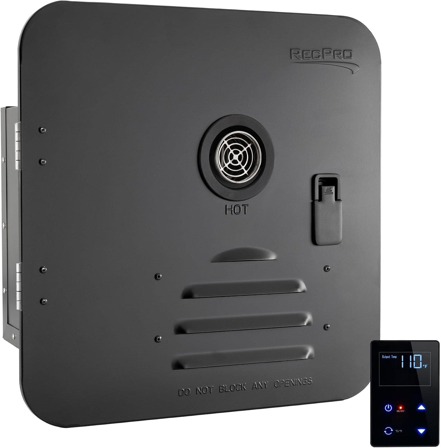 RecPro RV Tankless Water Heater, On Demand, 42,000 BTU, Remote Control Included (18x18 inch Door, Black)