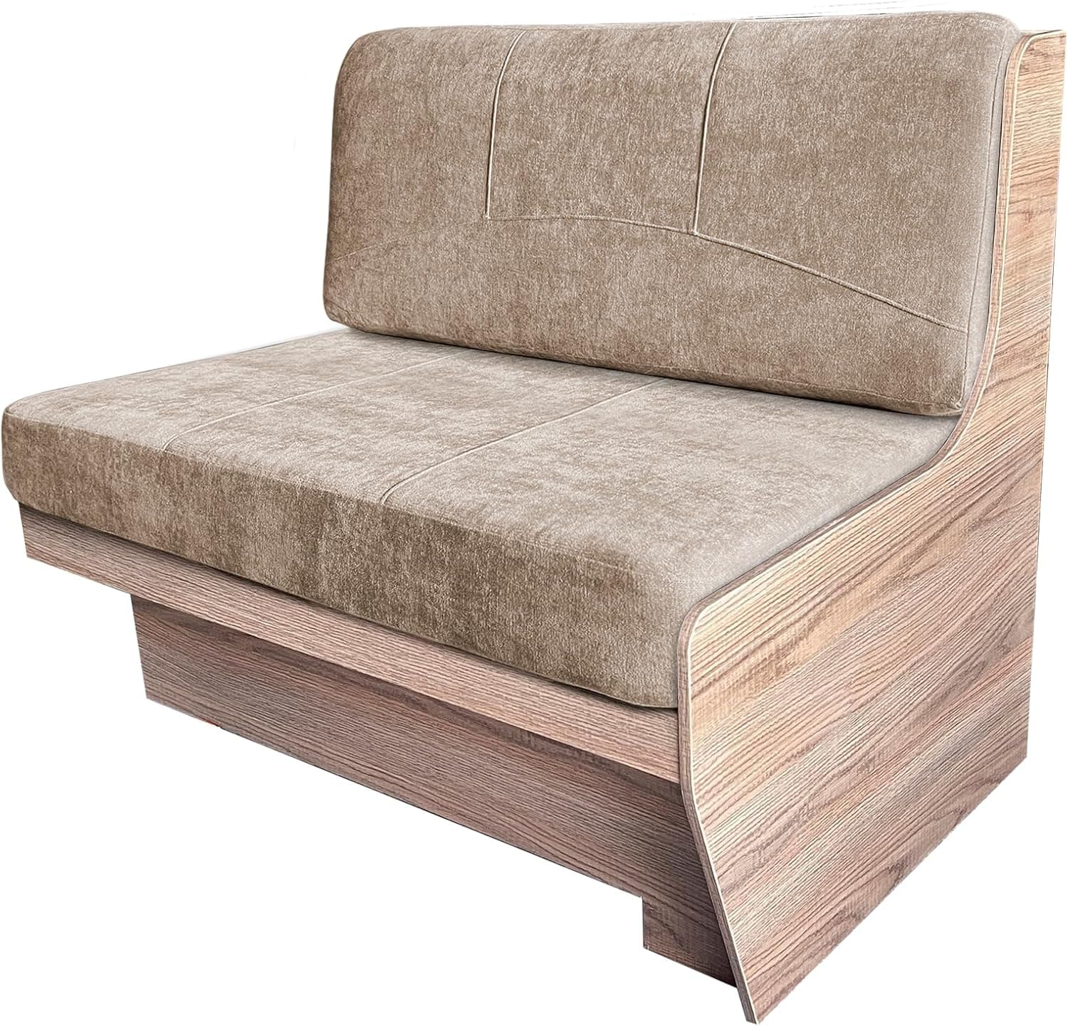 SHADEPLUS RV Dinette Cushions Replacement Camper Cushions with High Density Foam Including 1 Backrest & 1 Bench (Camel, 38")
