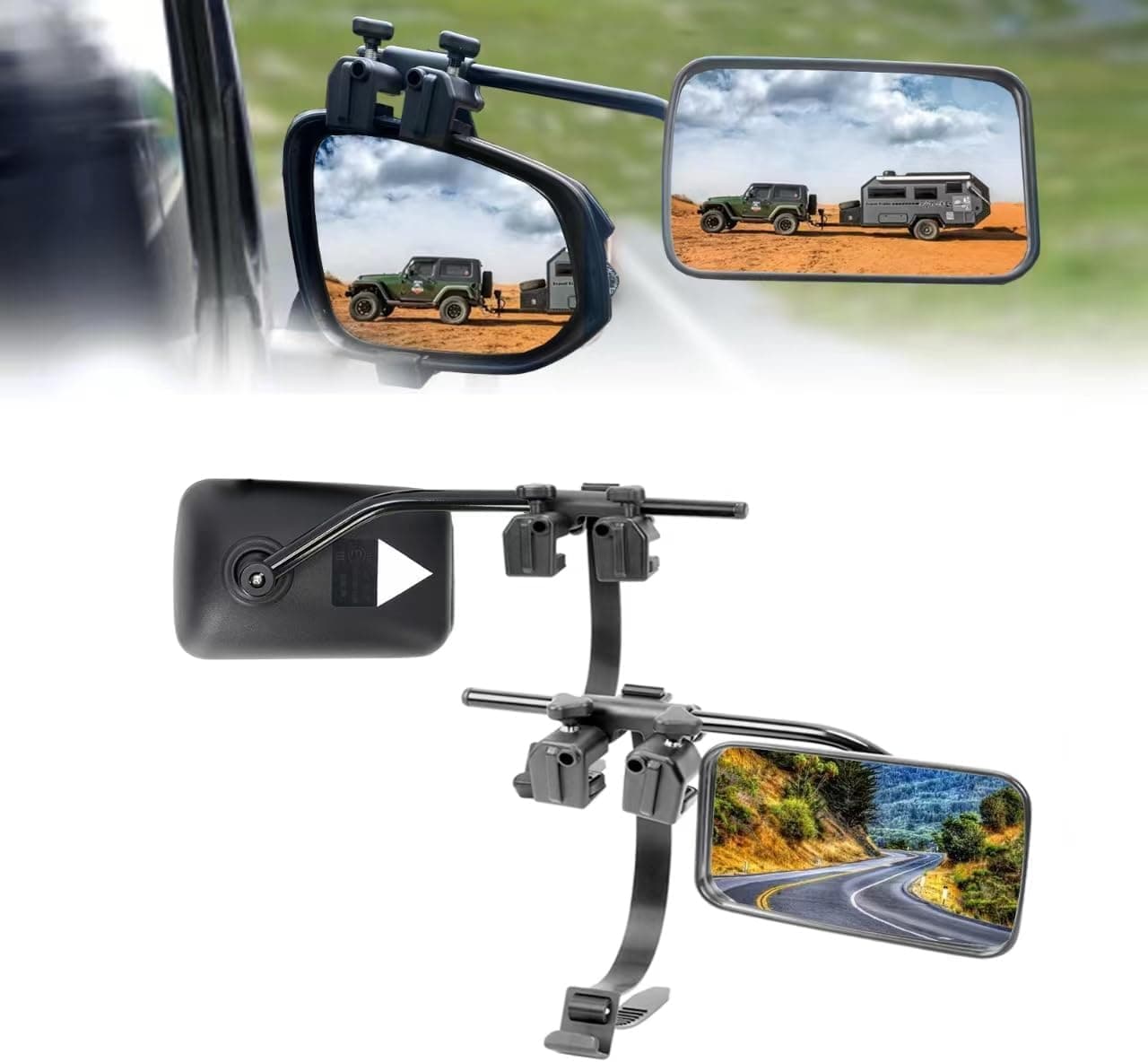 Side Mirror Extenders for Towing, Universal Clip-on Towing Mirrors Truck Extensions Trailer Mirrors, Rearview Convex Tow Mirror for Car RV