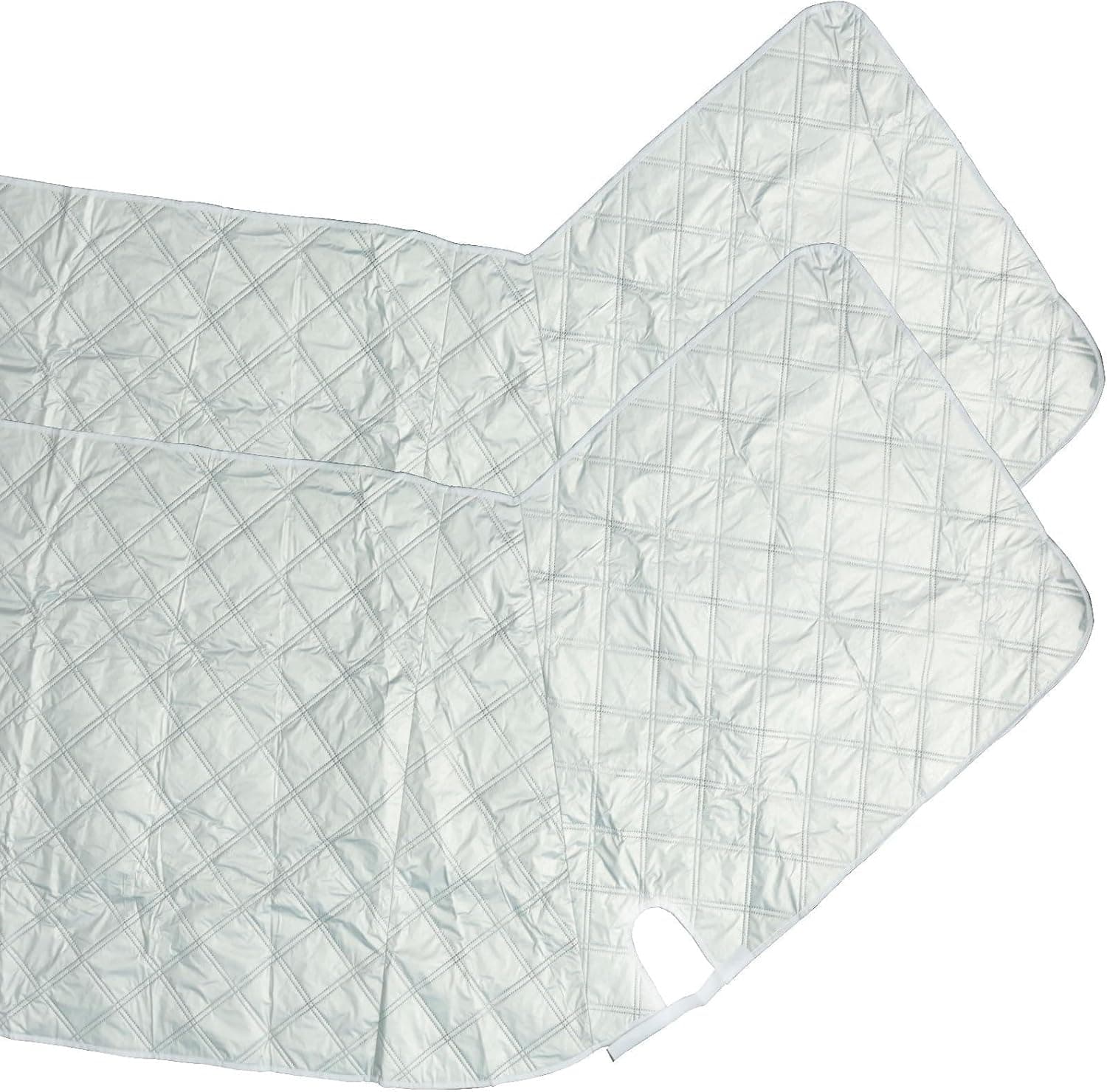 LZVXTYM RV Windshield Cover 4 Layers, Blackout Front Window Sunshade with Mirror Cutouts and Magnets, Snow Ice Protection (Silver)