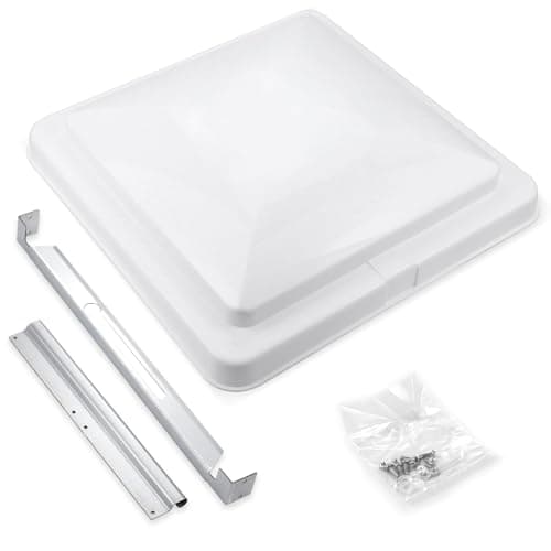 Sporthfish RV Vent Cover 14" Roof Vent Lid for Universal RV, Trailer, Camper, Motorhome Roof Replacement Ceiling Vent Covers, Plastic Square Skylight Cover Liftable, 1 Pack White