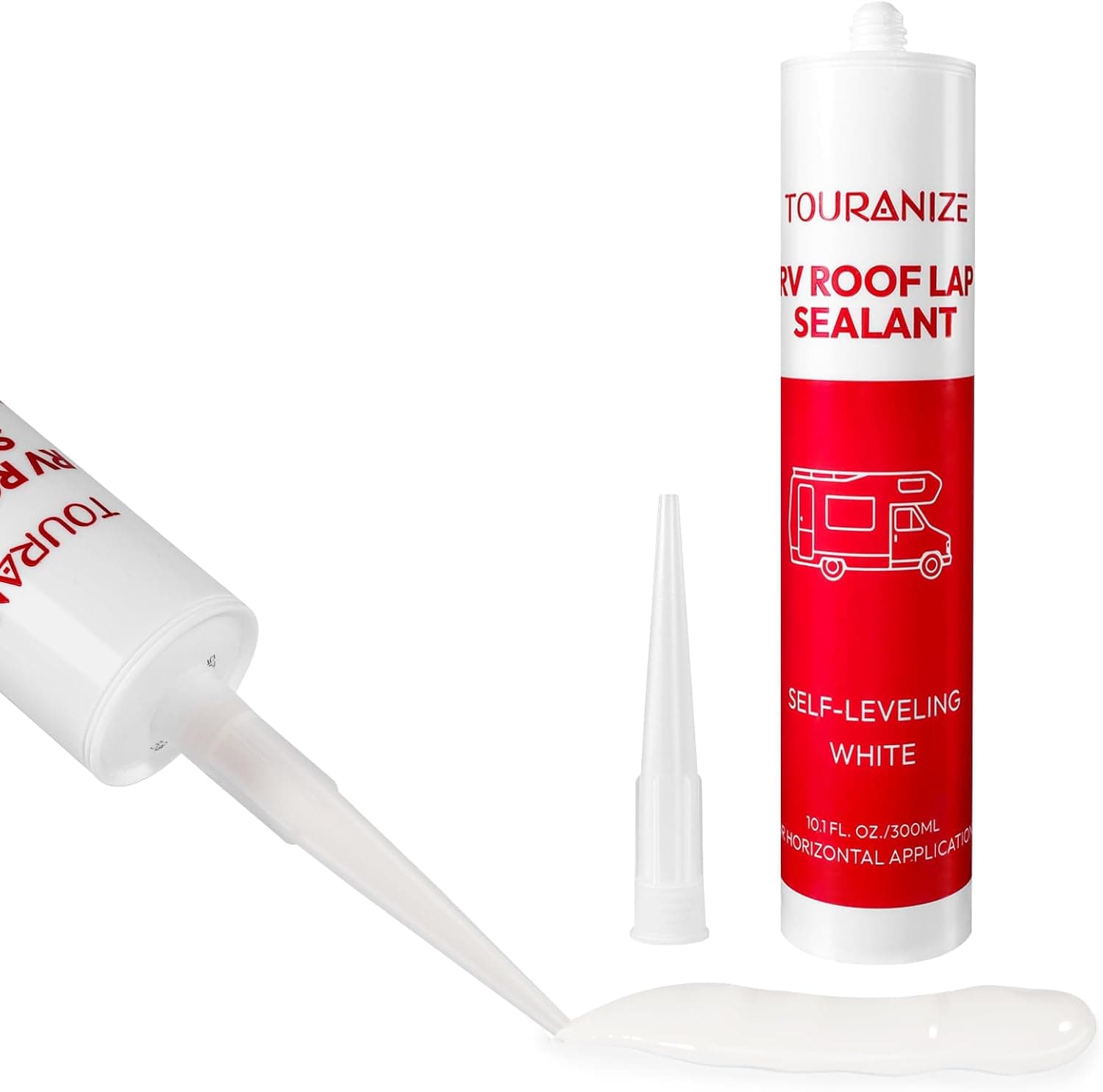 RV Roof Sealant, Self-Leveling Lap Sealant, RV Caulking Sealant for Camper, Trailer, and Motorhome Roof Repair, White, 2 Pack