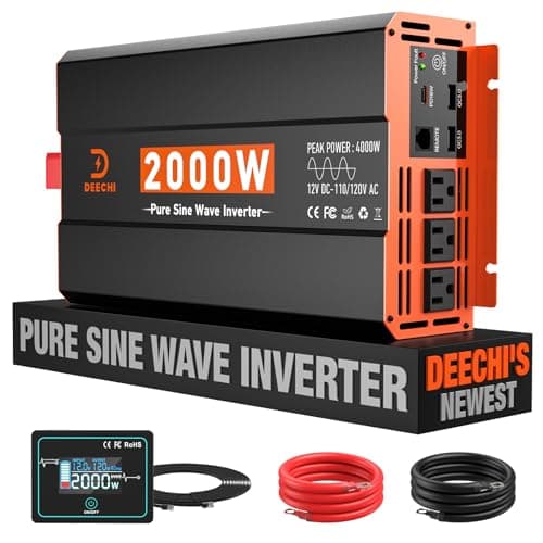 2000W Pure Sine Wave Power Inverter 12V DC to 110V/120V AC Car Converter