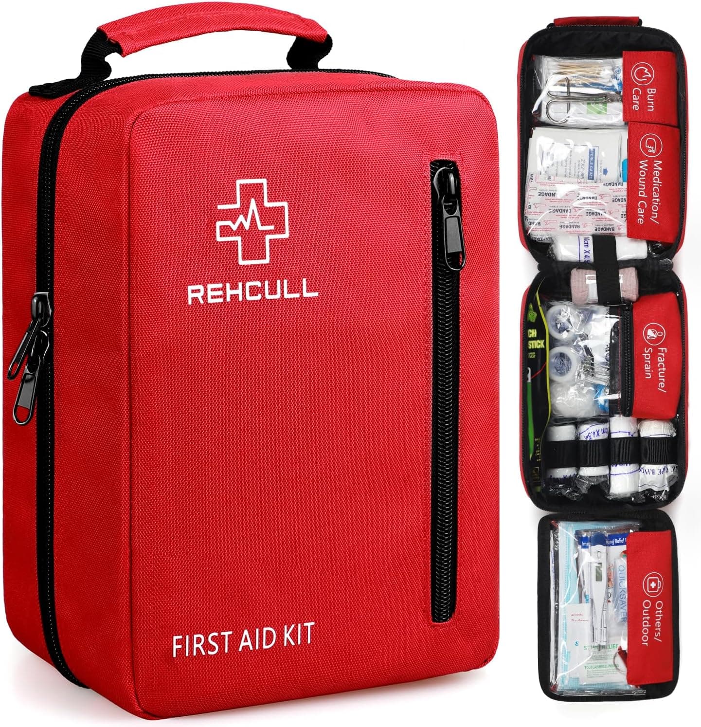 First Aid Kit for Home, Premium 410 Piece Well-Organized Large Medical Kits Survival for Travel Camping Hiking, Water Resistant Trauma Kit Emergency Supplies Bag for Car Office College