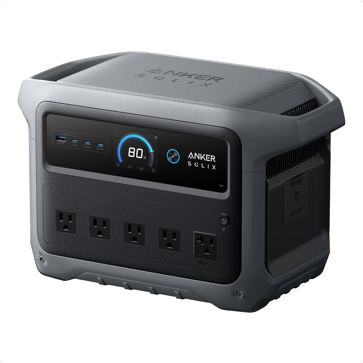 Anker SOLIX C1000 Gen 2 Portable Power Station, 1,024Wh, 2,000W (Peak 3,000W), LiFePO4, Solar Generator