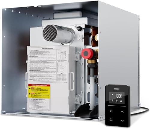 ORBEK RV Tankless Water Heater, Propane, 12V DC, For RV Family & Camper | High-Altitude Performance, Continuous On-Demand Hot Water, Remote Temperature Control, Built for RV Travel, CSA Certified