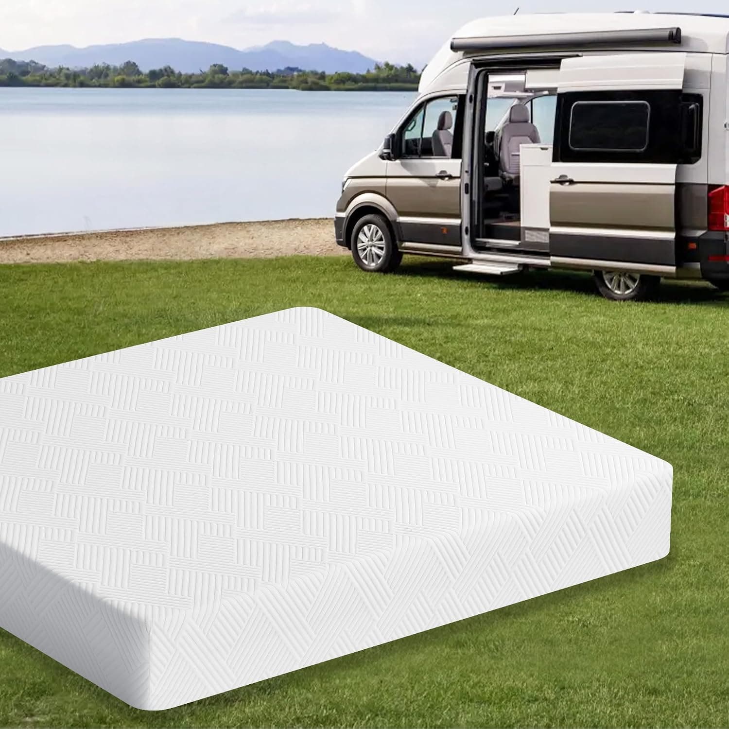 Short Queen Mattress 10 Inch Firm Memory Foam RV Mattress for Back Pain, Removable Fiberglass-Free Cover, CertiPUR-US 75 x 60