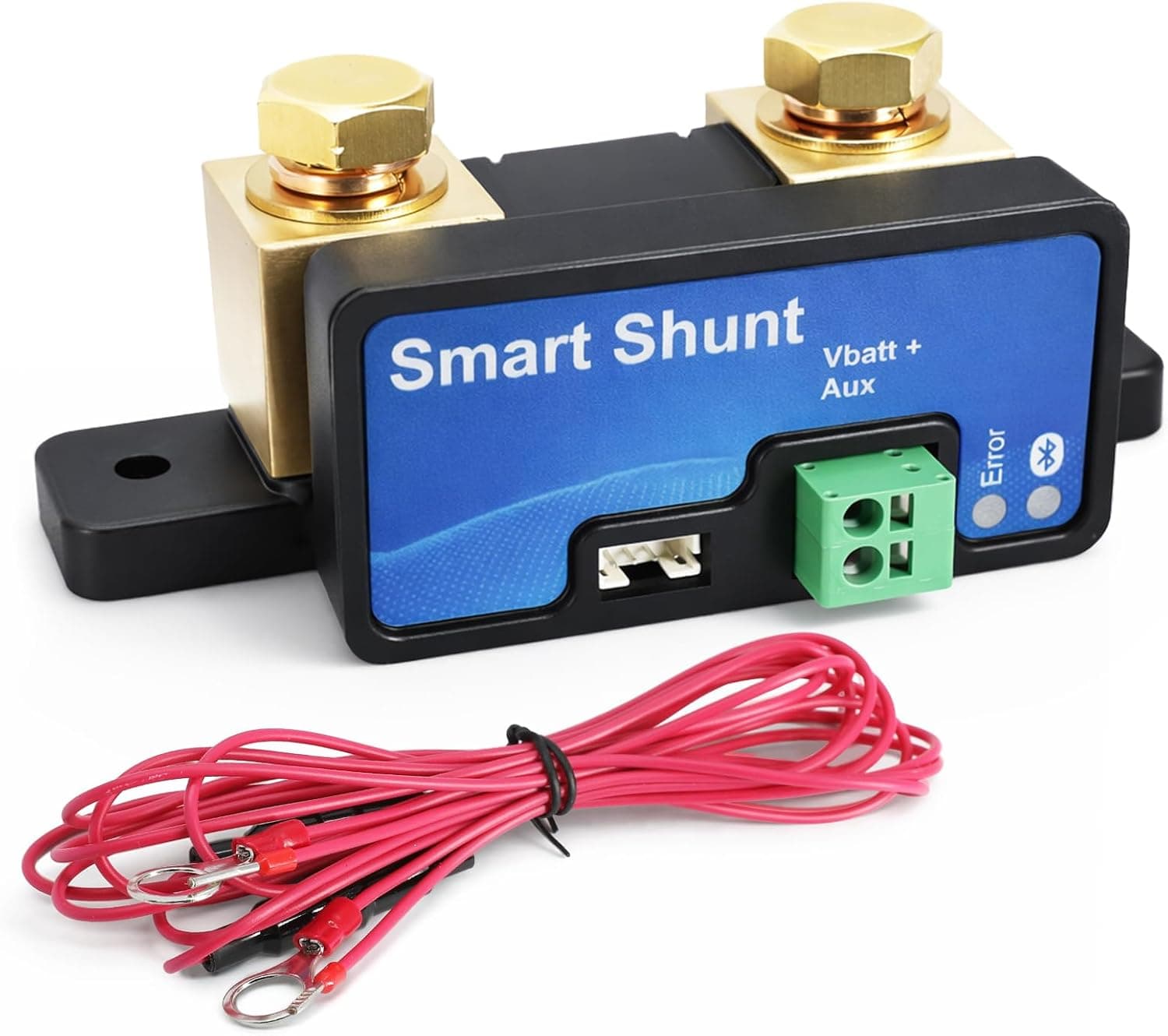 500A Bluetooth Battery Monitor Shunt, 6.5V-70V Intelligent Current Sensor for LiFePO4 Lead-Acid, 12V 24V 48V SOC Gauge