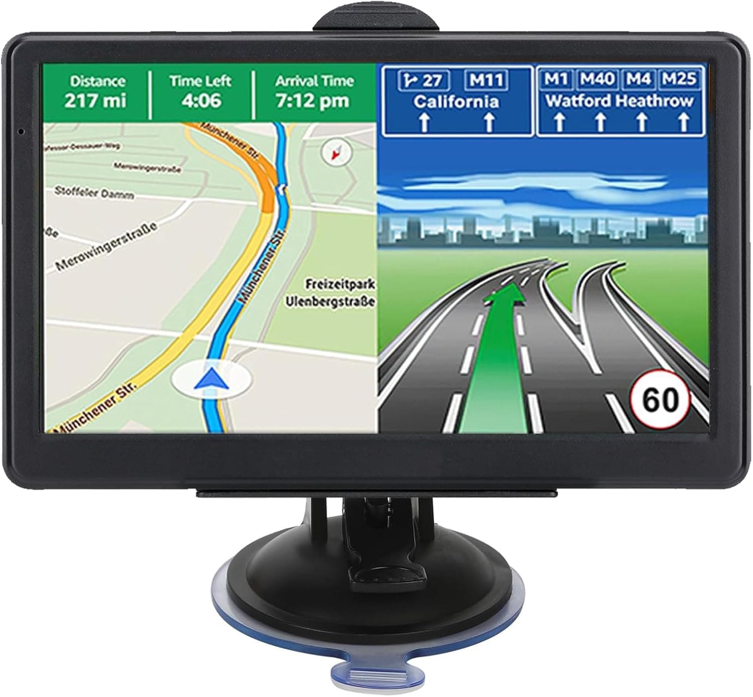 NAVRUF 7 Inch Car GPS Navigation System with 2026 Maps, Free Lifetime Updates for RV, Truck, Commercial Drivers, Semi Trucker with Custom Routing