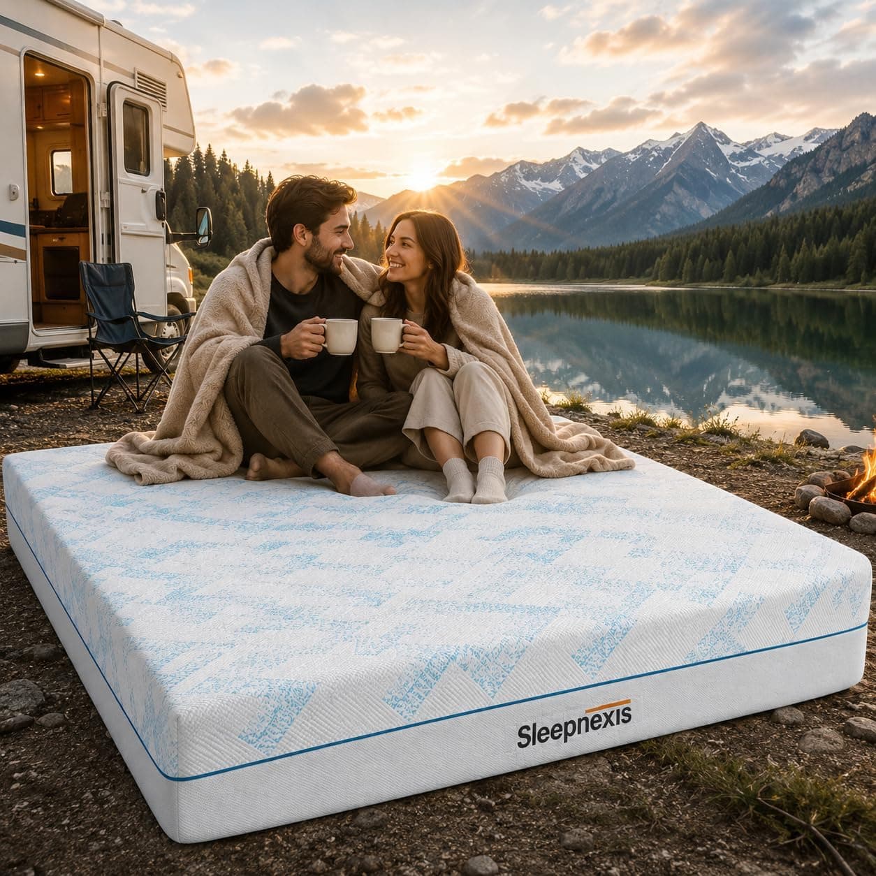 Sleepnexis 10 Inch Short Queen RV Mattress, Gel Memory Foam in a Box, Fiberglass Free, Medium Firm, CertiPUR-US Certified