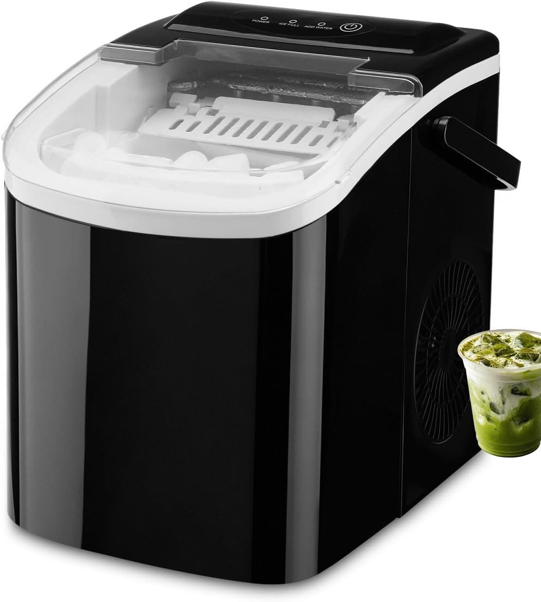 KRIB BLING Portable Countertop Bullet Ice Maker 26.5 Lbs/24H, Auto Self-Clean Compact Ice Machine for Home Kitchen Bar RV Office