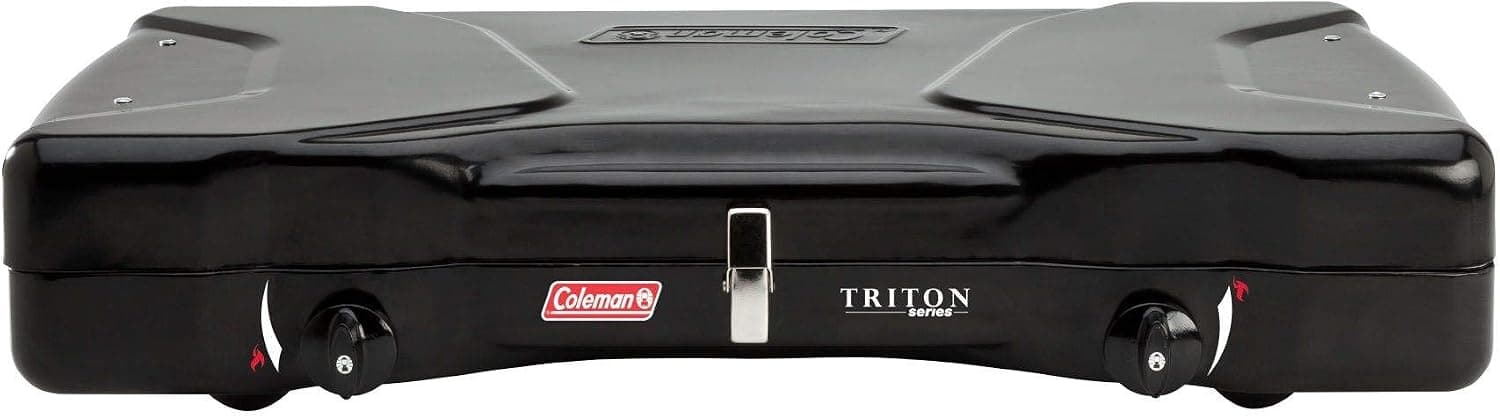 Coleman Triton 2-Burner Propane Stove, Portable Camping Cooktop with 2 Adjustable Burners & Wind Guards, 22,000 BTUs