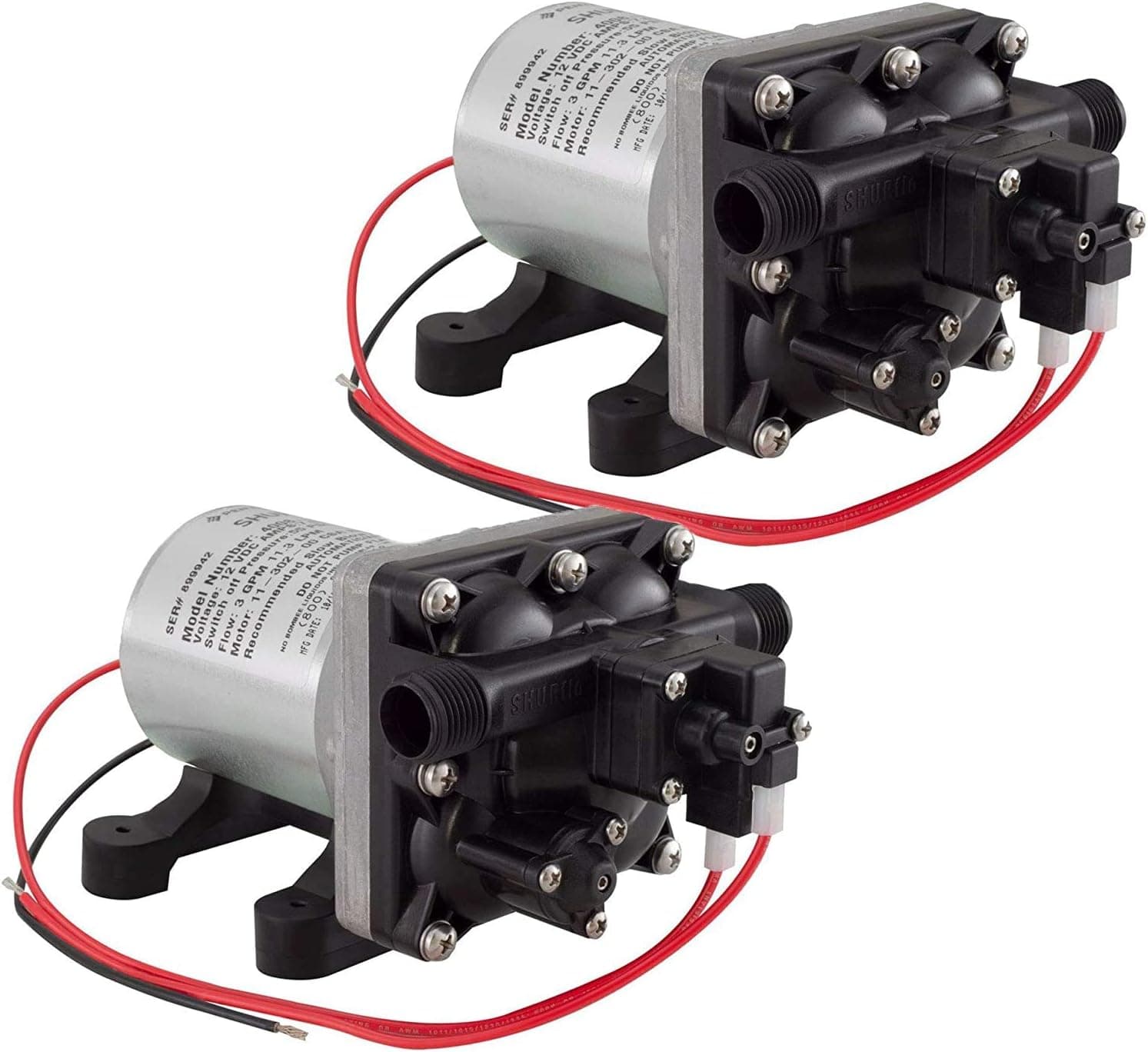 Shurflo 12 Volt RV Water Pump 3.0 GPM 4008-101-A65/E65 (2 Pack)