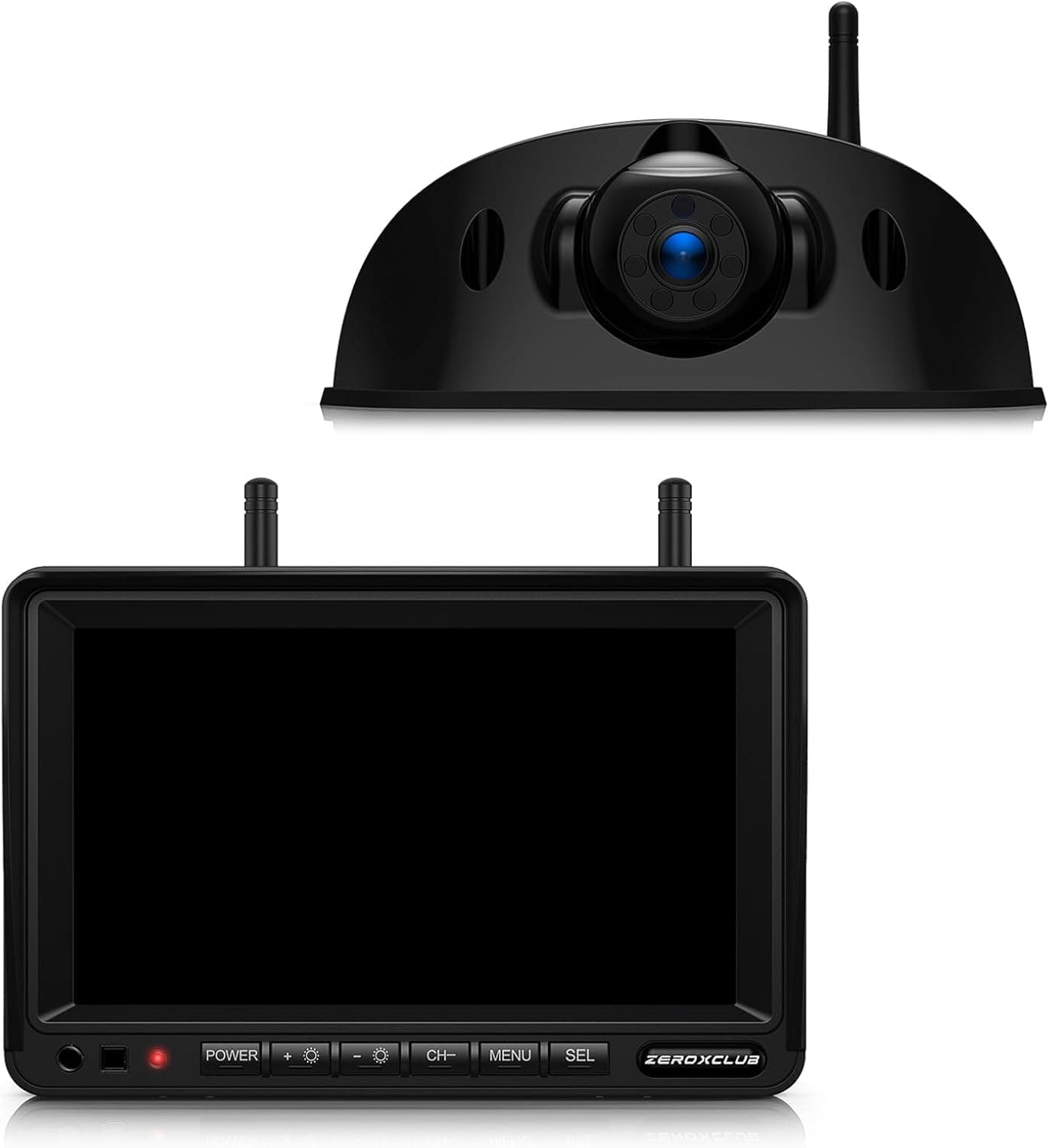 ZEROXCLUB 1080P 7" Wireless RV Backup Camera System BW7M, Compatible with Furrion Pre-Wired RV Truck Trailer, DVR Monitor & IR Night Vision, IP69 Waterproof